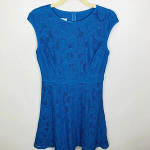Stitch Fix New Women’s 8P London Times Leeah Blue Lace Knit‎ Lined Dress
